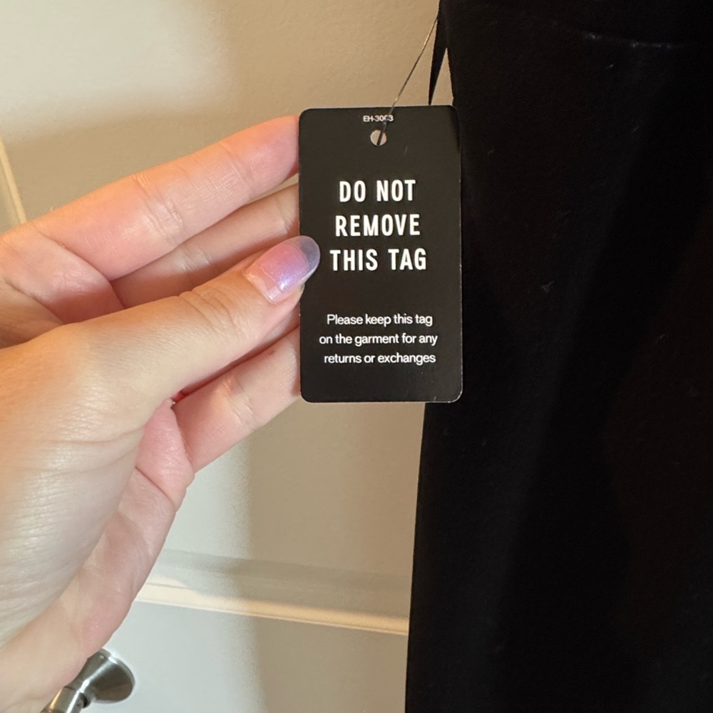 Express NWT Black Velvet Dress with Slit - Picture 5 of 6